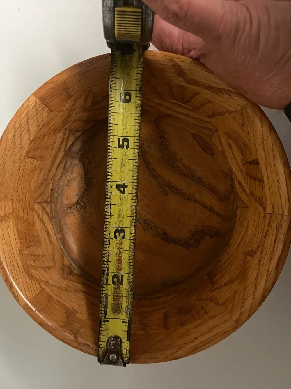 Handmade Oak Small Wood Pedestal Serving Bowl Signed and numbered‎ by Artist